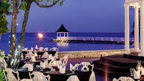 Private beach, white sand, free beach shuttle, sun loungers