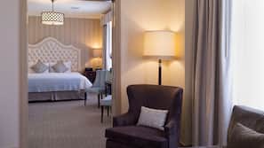Premium bedding, down comforters, pillowtop beds, in-room safe