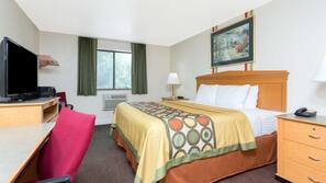 Desk, blackout drapes, iron/ironing board, rollaway beds