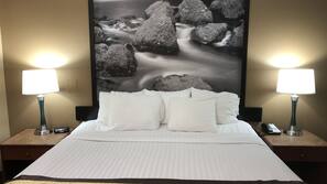 Hypo-allergenic bedding, desk, free cribs/infant beds, rollaway beds