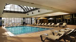 Indoor pool, open 9:00 AM to 10:00 PM, free cabanas, sun loungers