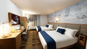 In-room safe, desk, laptop workspace, blackout curtains