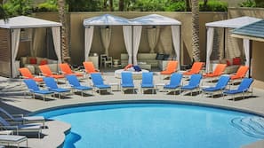 Seasonal outdoor pool, open 9 AM to 6 PM, cabanas (surcharge)