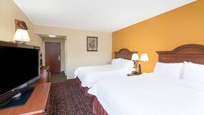 Premium bedding, desk, blackout drapes, iron/ironing board
