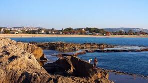 On the beach, scuba diving, beach bar