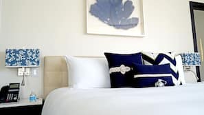 Egyptian cotton sheets, premium bedding, down comforters, minibar