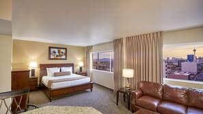 In-room safe, desk, blackout curtains, iron/ironing board