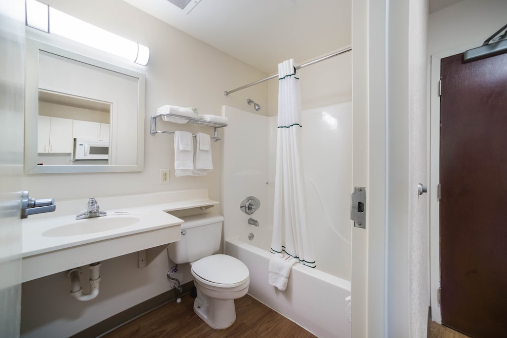 Bathroom, HomeTowne Studios by Red Roof St. Louis - Airport/ N Lindbergh