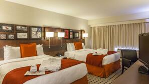 Premium bedding, down comforters, in-room safe, desk