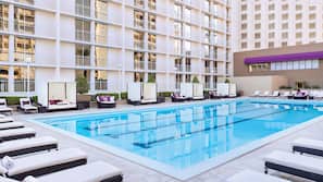 Outdoor pool, open 9 AM to 6 PM, cabanas (surcharge), sun loungers