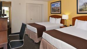 Premium bedding, down duvet, pillow top beds, desk
