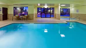 Indoor pool, open 6:00 AM to 11:00 PM, sun loungers