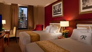 Premium bedding, pillow top beds, in-room safe, desk