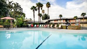 Una piscina al aire libre