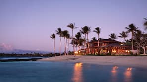 On the beach, beach massages, snorkelling, rowing