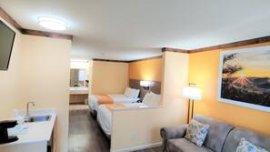 Minibar, desk, blackout drapes, iron/ironing board