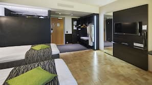 Desk, blackout drapes, free cribs/infant beds, free WiFi
