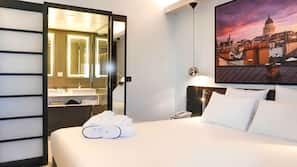 Premium bedding, memory-foam beds, in-room safe, desk
