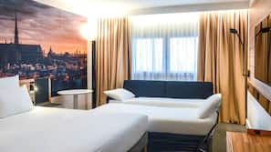 Premium bedding, memory-foam beds, in-room safe, desk