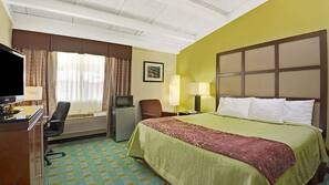 Pillowtop beds, desk, blackout drapes, iron/ironing board
