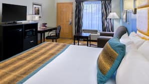 Blackout drapes, iron/ironing board, free cribs/infant beds