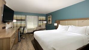 Pillowtop beds, desk, blackout drapes, iron/ironing board