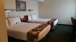 Desk, blackout drapes, iron/ironing board, WiFi
