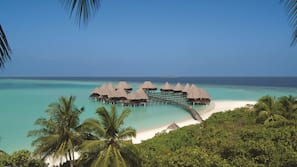 Private beach, white sand, sun-loungers, beach umbrellas