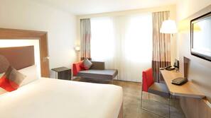 In-room safe, desk, laptop workspace, blackout curtains