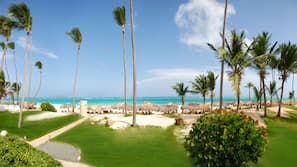 Private beach, beach umbrellas, beach massages, windsurfing