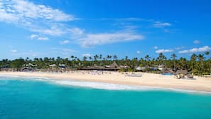 Private beach, beach umbrellas, beach massages, windsurfing