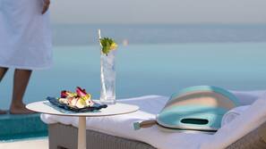 Private beach, white sand, sun loungers, beach umbrellas