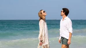 Private beach, sun loungers, beach umbrellas, beach towels