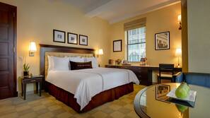 Egyptian cotton sheets, premium bedding, down duvet, in-room safe