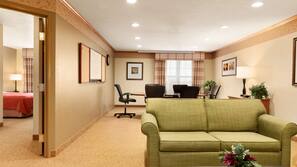 Desk, blackout drapes, iron/ironing board, free WiFi