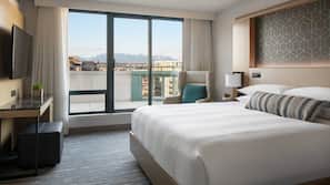 Premium bedding, down comforters, pillowtop beds, in-room safe