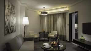 Free minibar, in-room safe, desk, blackout curtains