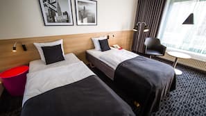 In-room safe, desk, laptop workspace, blackout curtains