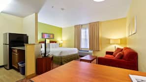 Hypo-allergenic bedding, desk, laptop workspace, iron/ironing board