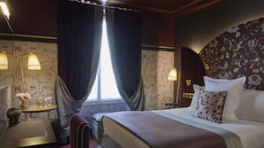 Free minibar, in-room safe, desk, blackout drapes