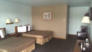 Iron/ironing board, free WiFi, alarm clocks