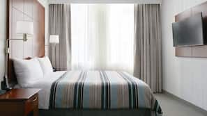 Roupas de cama premium, cofres nos quartos, escrivaninha