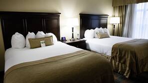 In-room safe, desk, laptop workspace, blackout curtains