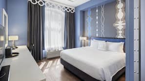 Pillowtop beds, desk, blackout drapes, iron/ironing board