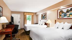 Pillowtop beds, desk, laptop workspace, blackout drapes