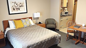 Pillow top beds, desk, blackout curtains, iron/ironing board