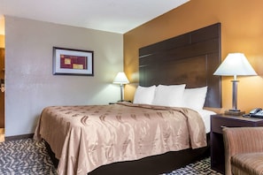 Premium bedding, down comforters, desk, blackout drapes