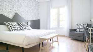 Desk, blackout curtains, iron/ironing board, free WiFi