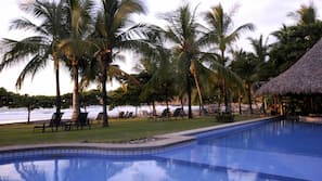 2 outdoor pools, pool umbrellas, sun loungers