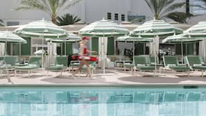 3 outdoor pools, open 9:00 AM to 5:00 PM, cabanas (surcharge)